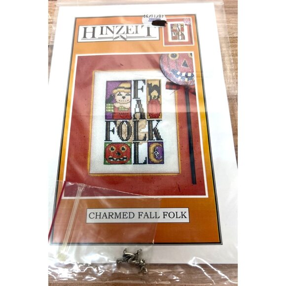 Charmed Fall Folk Cross Stitch Chart By Hinzeit - Includes Pattern, Charms - Picture 2 of 2